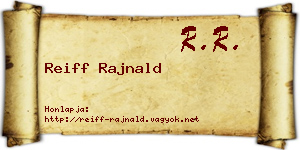 Reiff Rajnald névjegykártya
